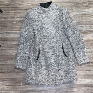 Calvin Klein wool pea coat with leather collar.